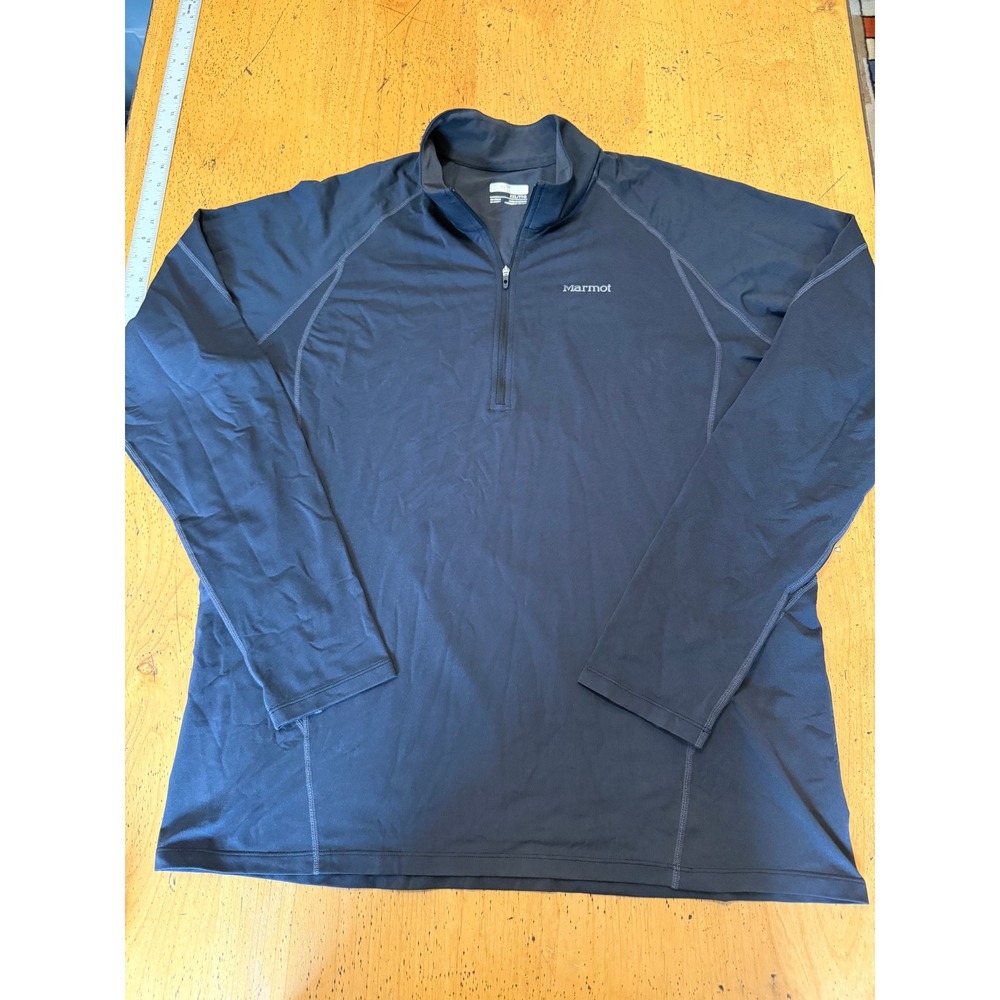 Marmot F52860 XXL Black Quarter Zip Long Sleeve Performance Pullover Thumbholes